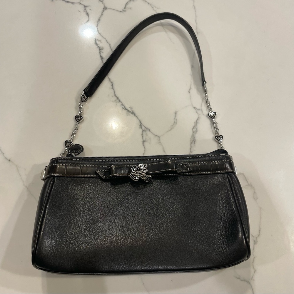 Brighton Black Leather Shoulder Bag